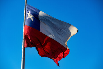 Bandera Bicentenario, Chilenean flag, Santiago de Chile, citry center, 2024