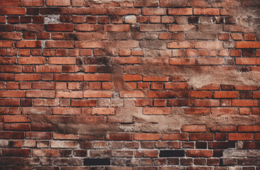 Obraz premium Brown brick wall, brick texture, aged wall