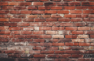 Obraz premium Brown brick wall, brick texture, aged wall