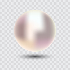 Shiny pearl, beige, purple sphere, vector illustration.