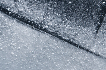 Macro shot of the details of ice texture