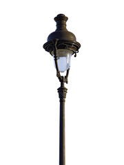 Parisian street lamp in Concorde Square on transparent background PNG format  - obrazy, fototapety, plakaty