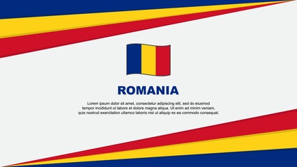 Romania Flag Abstract Background Design Template. Romania Independence Day Banner Cartoon Vector Illustration. Romania Design