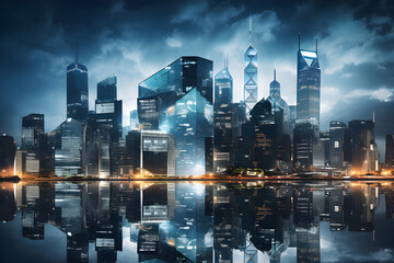 Futuristic Cityscape: A Harmonious Blend of Abstract and Contemporary GZ Architecture