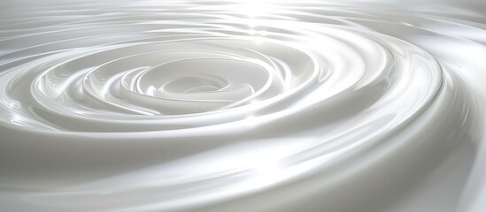 A close up shot of a swirling white liquid resembling a wind wave, captured in monochrome photography. The fluid looks like water on a grey circle, resembling an automotive tire rim