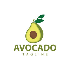 fresh avocado garden avocado logo illustration design simple template product branding