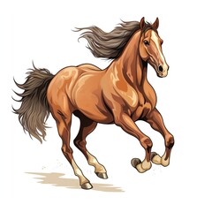 Obraz premium american warmblood horse running, vector illustration, detailed, white background