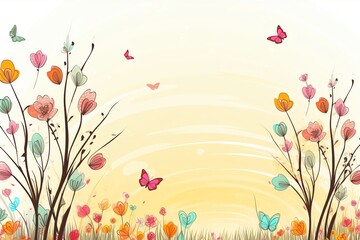 vector creative drawn spring wallpaper