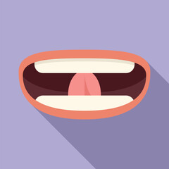 Teeth tongue articulation icon flat vector. Infancy human. Movements word