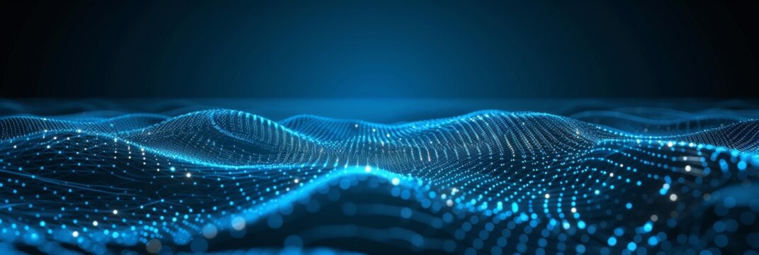 Futuristic cityscape with neon lights, hi tech concept, abstract digital design for banner.