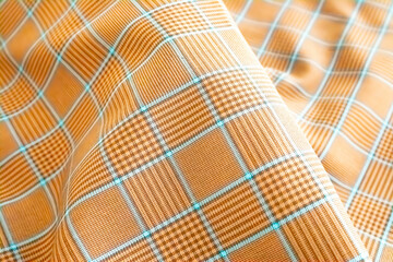 Orange check texture, texture background, fabric texture, textile pattern, curvy texture...