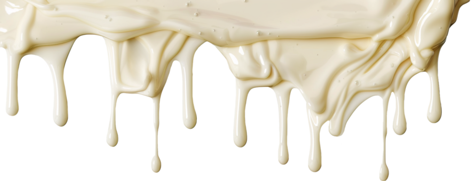 Condense milk dripping over isolated white transparent background - Powered by Adobe