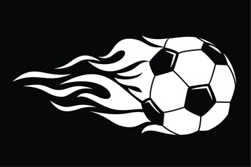 Fire football soccer ball icon. Vector logo design element