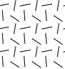 Vector seamless pattern of hand drawn doodle sketch nail pin isolated on white background