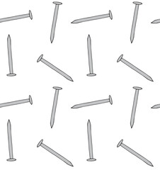 Vector seamless pattern of hand drawn doodle sketch colored nail pin isolated on white background