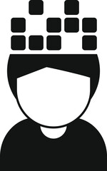 Construct person memory icon simple vector. Cognitive power. Lost health