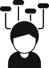 Change scheme lost icon simple vector. Memory control. Mind think