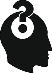 Cognitive power icon simple vector. Solitary science. Care lost work