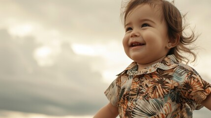 Portrait of child seeing the horizon like the master