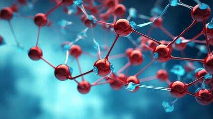 Vibrant 3D Molecule Model Illustration on Science Background, Stem Cell Research Concept - Canon RF 50mm f/1.2L USM