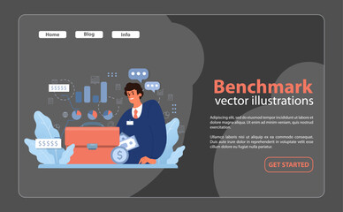 Benchmark concept. Flat vector illustration