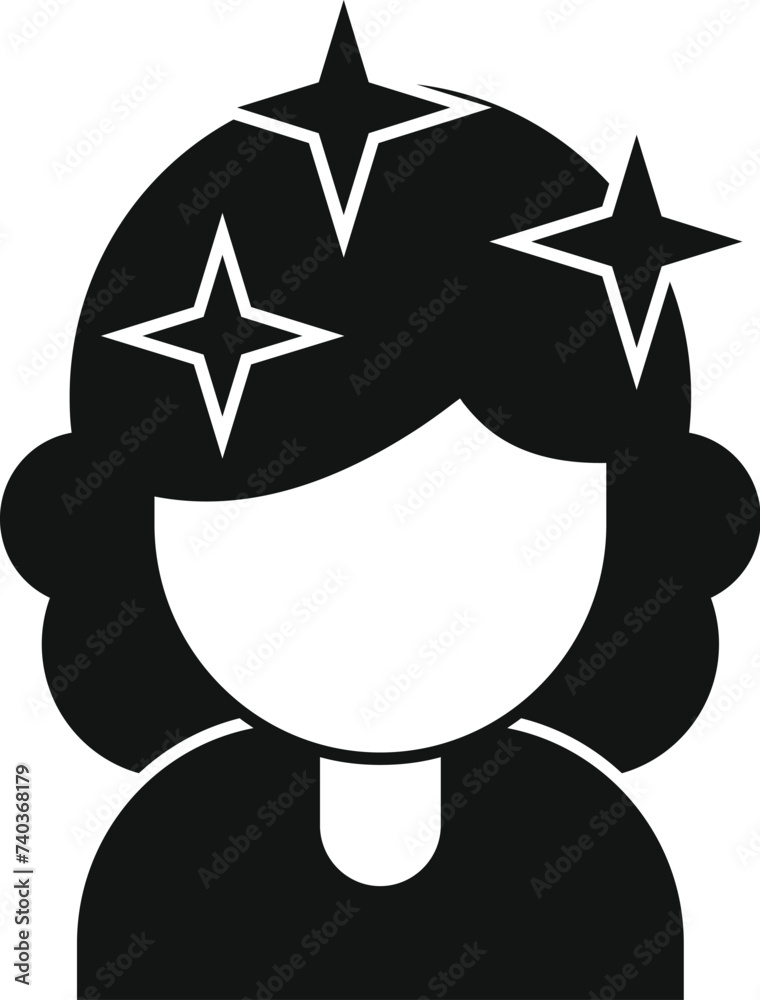 Poster female fashion head icon simple vector. treatment medicine. skin body care