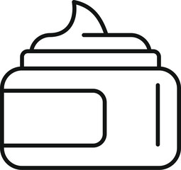 Cream jar icon outline vector. Female care cosmetology. Skin face ebony