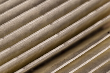 old used air filter in dirt and dust to clean the air