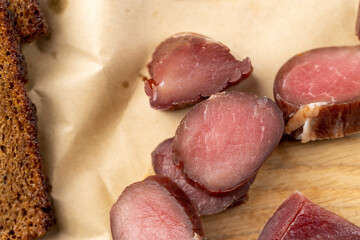 soft salted meat on the table