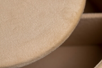 soft and pleasant box lined with beige soft fabric
