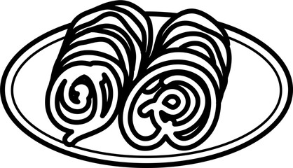 Jalebi Outline Vector Illustration