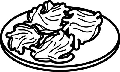 Bhaji Outline Vector Illustration