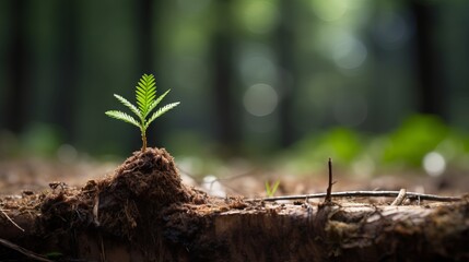 Emerging Life: Young Tree Sprouting from Weathered Stump, Stem Cell Evolution | Canon RF 50mm f/1.2L USM