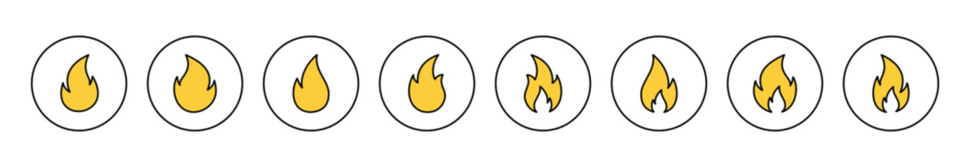 Fire icon set vector. fire sign and symbol