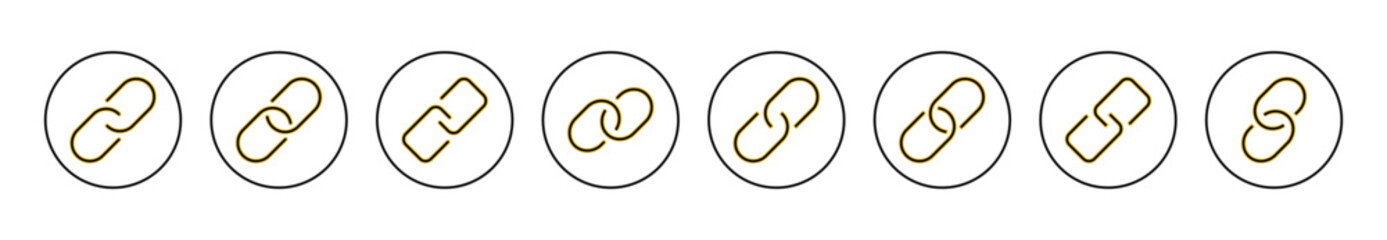 Link icon set vector. Hyperlink chain sign and symbol