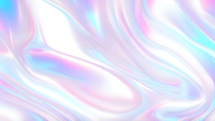 Naklejka premium Holographic background seamless trendy iridescent light foil texture. Soft holographic pastel unicorn marble background pattern. Modern pearlescent blurry abstract swirl illustration.