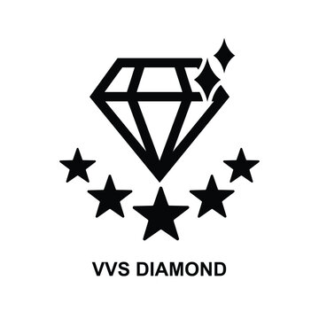 VVS Diamond icon. very-very slightly included diamond isolated on background vector illustration.