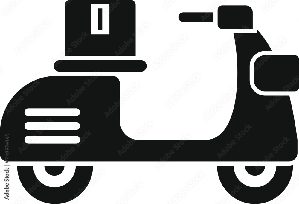 Wall mural scooter delivery icon simple vector. import express. package service vessel