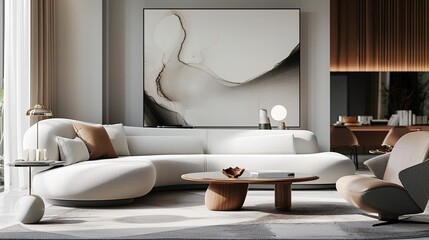 Modern A class living room interior composition 