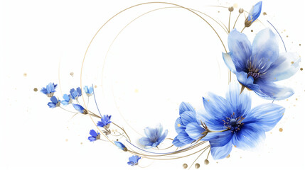 blue floral frame