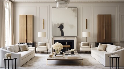 Modern elegant composition of living room interior 