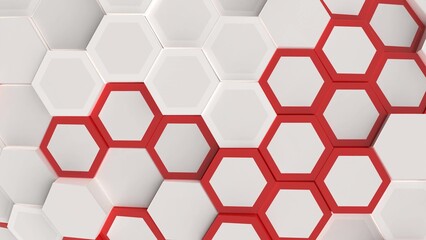 Hexagon abstract background from geometric surface loop
