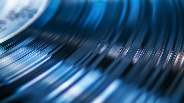 Close Up of Vinyl Record on Table. Generative AI