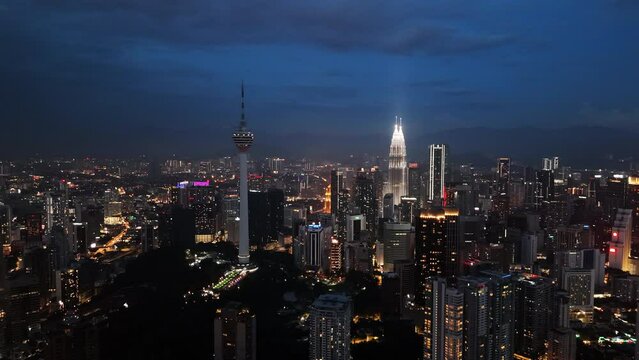 Aerial Perspective of Kuala Lumpur's Skyline the capital of Malaysia