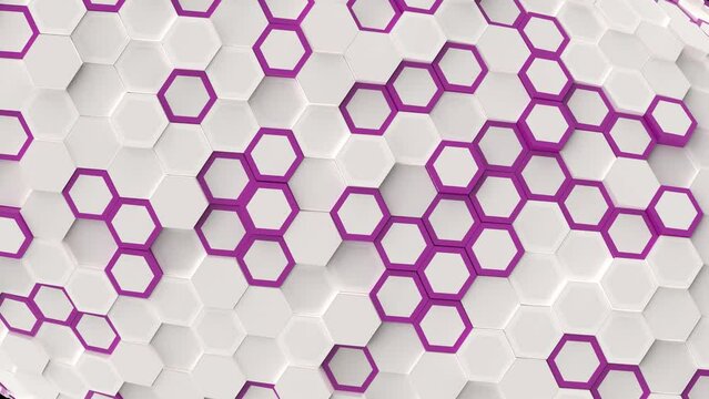 Hexagon abstract background from geometric surface loop