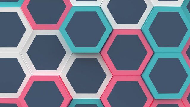 Hexagon abstract background from geometric surface loop