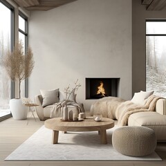 Modern sophisticated living room interior composition 