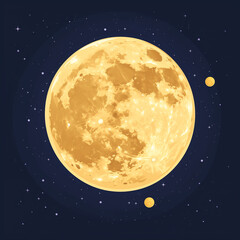 Cute moon and stars cartoon illustration design	