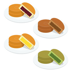 今川焼のイラストセット