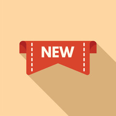 New future tag icon flat vector. Estimate cheap cost. Price sale tag
